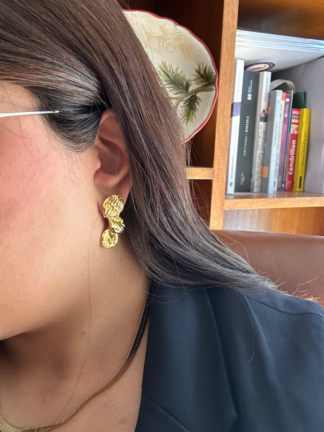 Customer photo review of Par Arete Triple Circulo Irregular