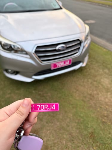 Customer photo review of QLD Prestige Licence Plate Custom Keychain