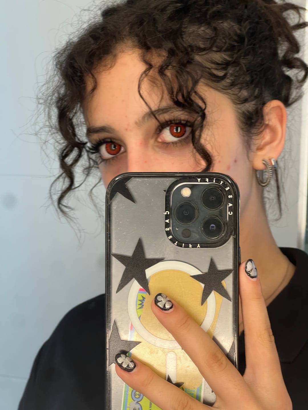 Customer photo review of Cosplay Lucifer's Eye Red Prescription Colored Contact Lenses