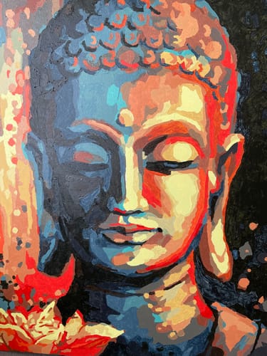 Customer photo review of Malen nach Zahlen - Buddha mit Blume