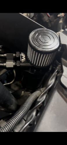 Customer photo review of Top Loader Billet Internally Baffled Oil Catch Can (Dual 10AN Port)