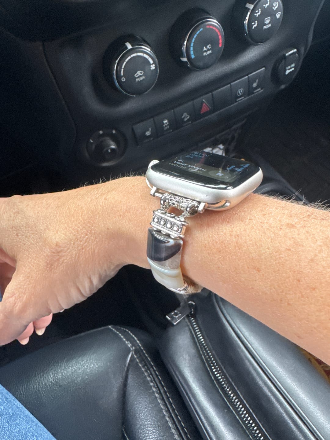 Customer photo review of Sacred Sands Agate Stretch Apple Watch Strap