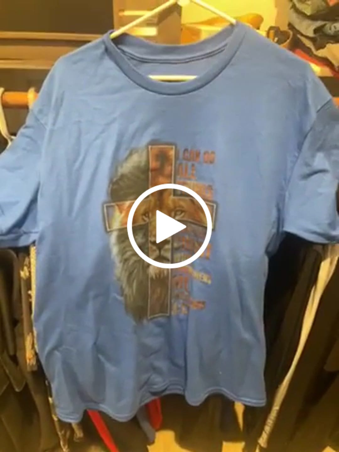 Customer video review of Christian Faith T Shirt Lion I Can Do All Things Through Christ Who Strengthers Me TS09