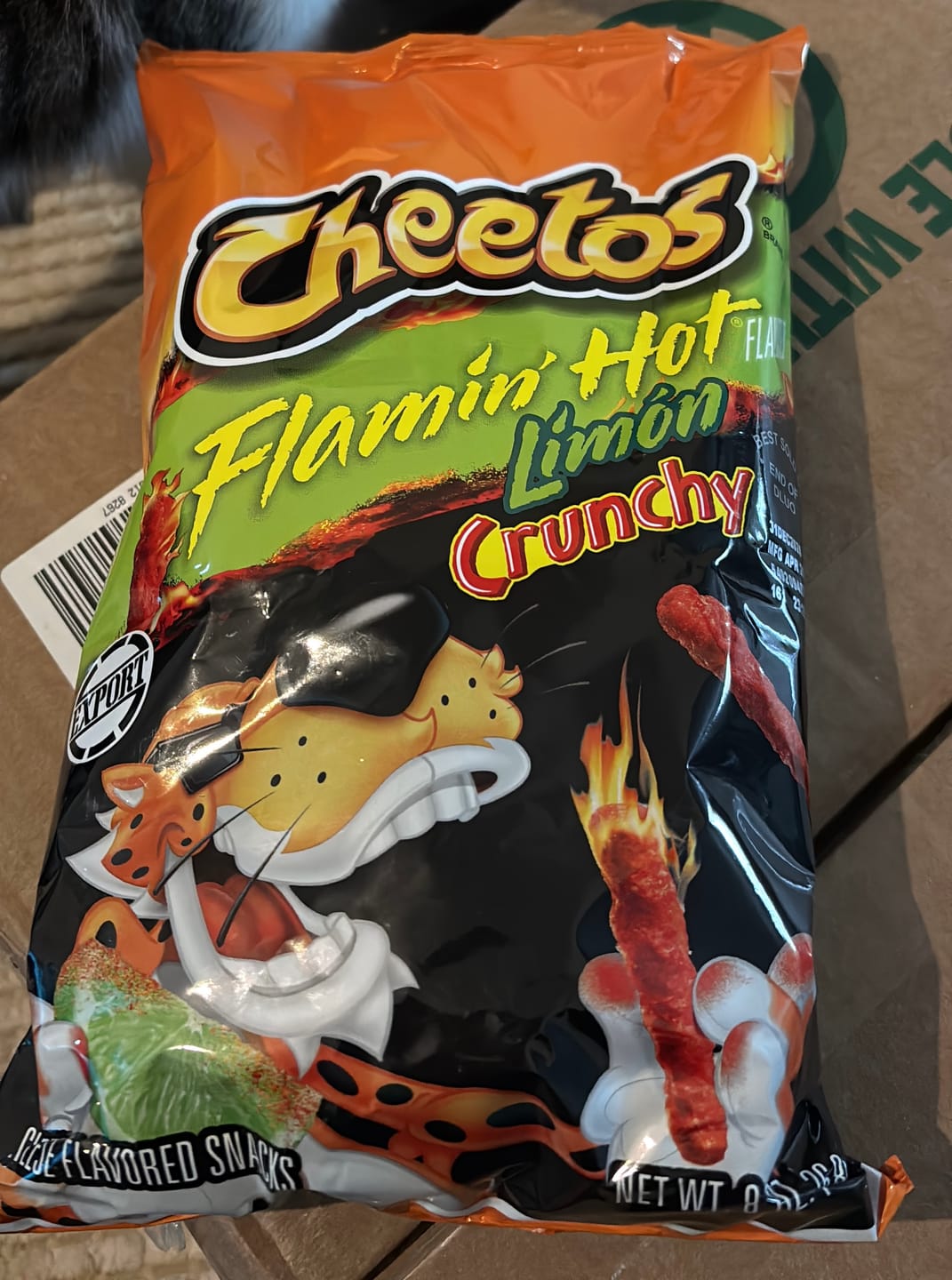 Customer photo review of Cheetos Crunchy Flamin' Hot Limon 8oz/227g – Pack of 10