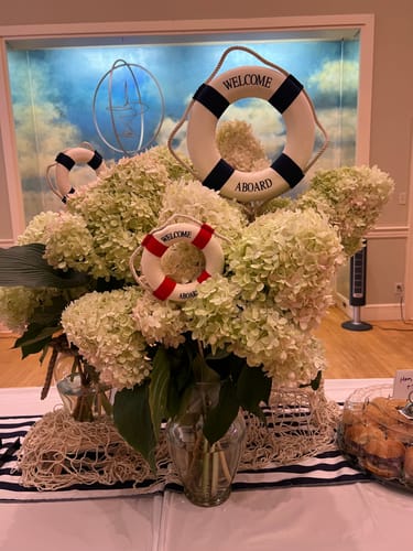 Customer photo review of Navy Poly Cotton Stripe Runner