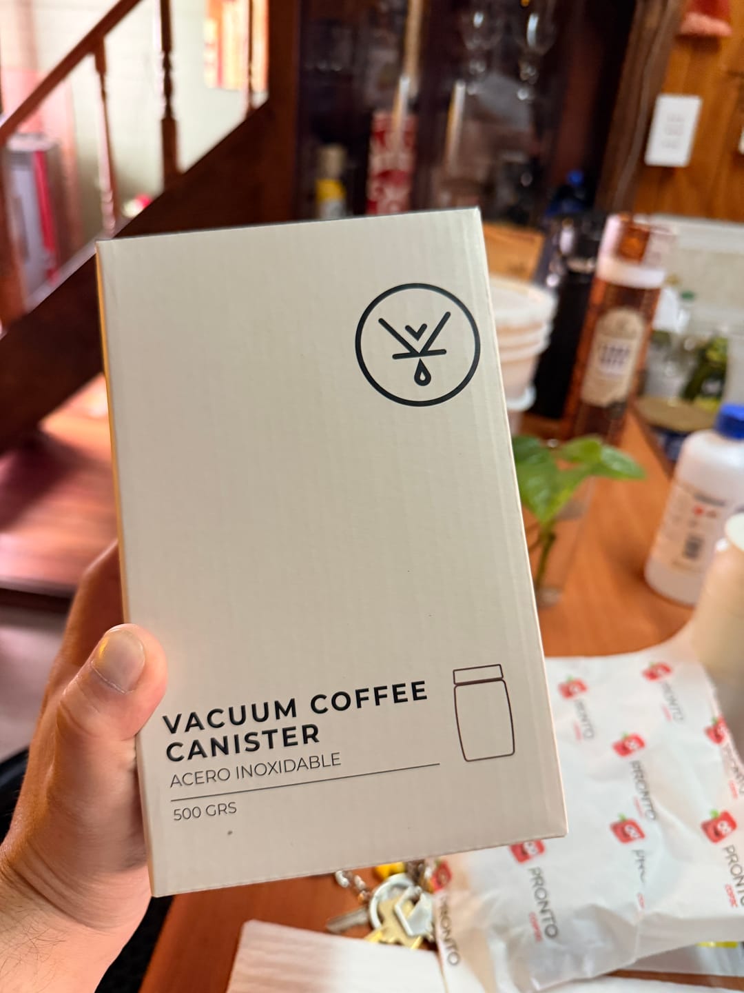 Customer photo review of Contenedor de café Vacum negro 500g