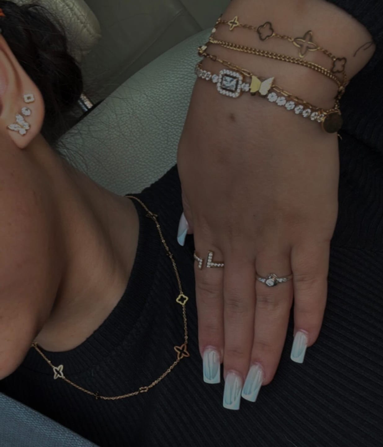 Customer photo review of Fancy Clover Kette | 18K vergoldet