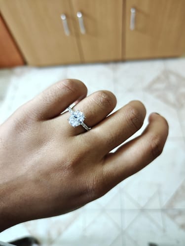 Customer photo review of Laris Small Oval Solitaire Silver Ring