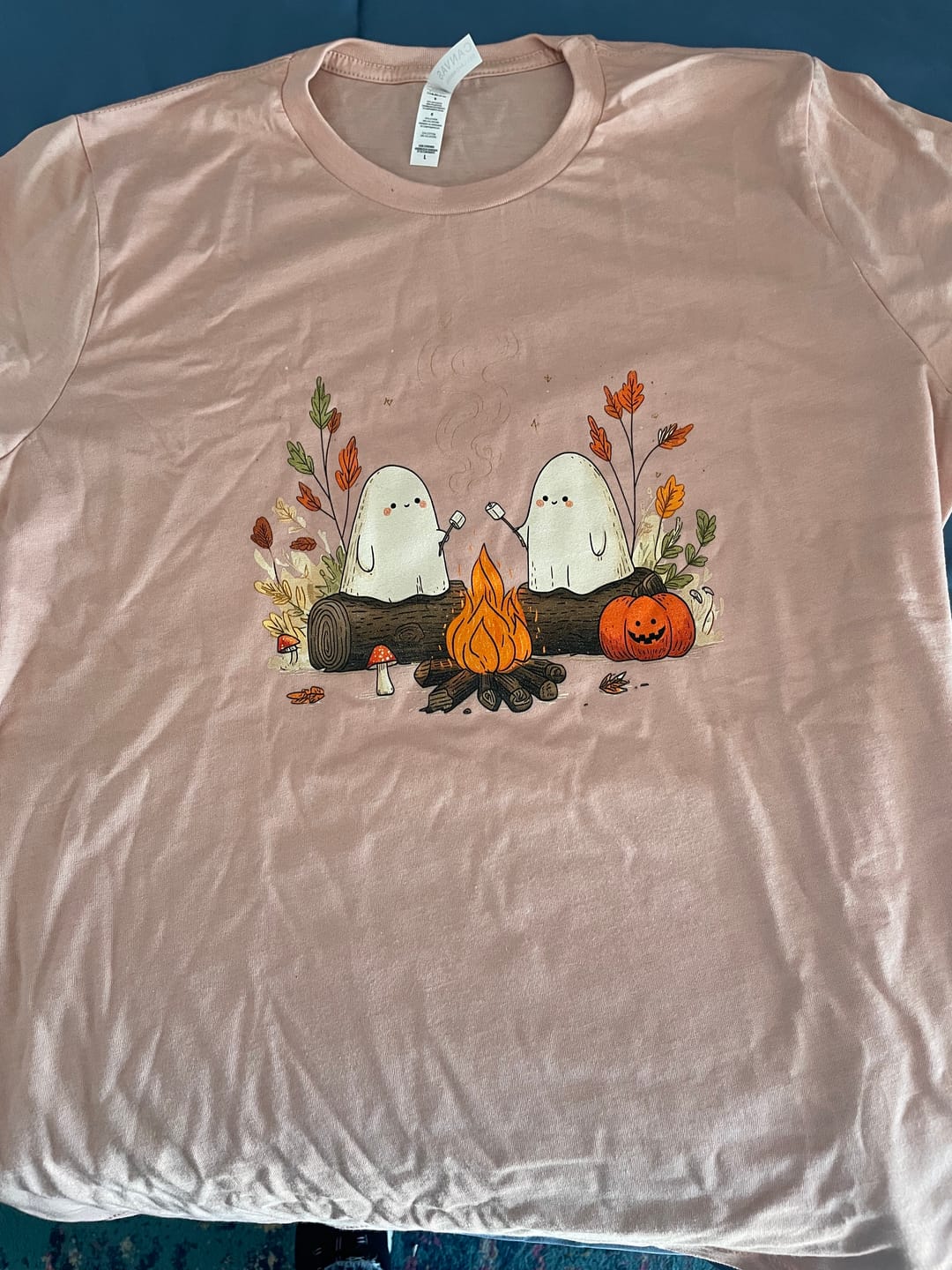 Customer photo review of Cozy Ghost Campfire Tee