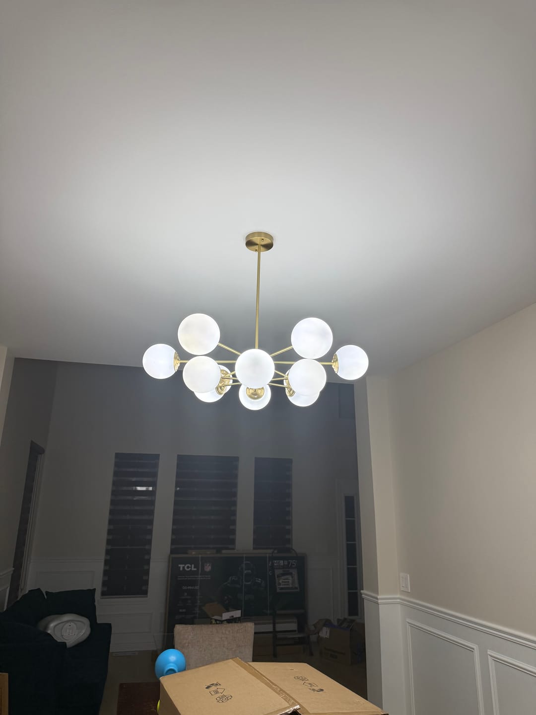 Customer photo review of Opal Glass Globe Sputnik Chandelier