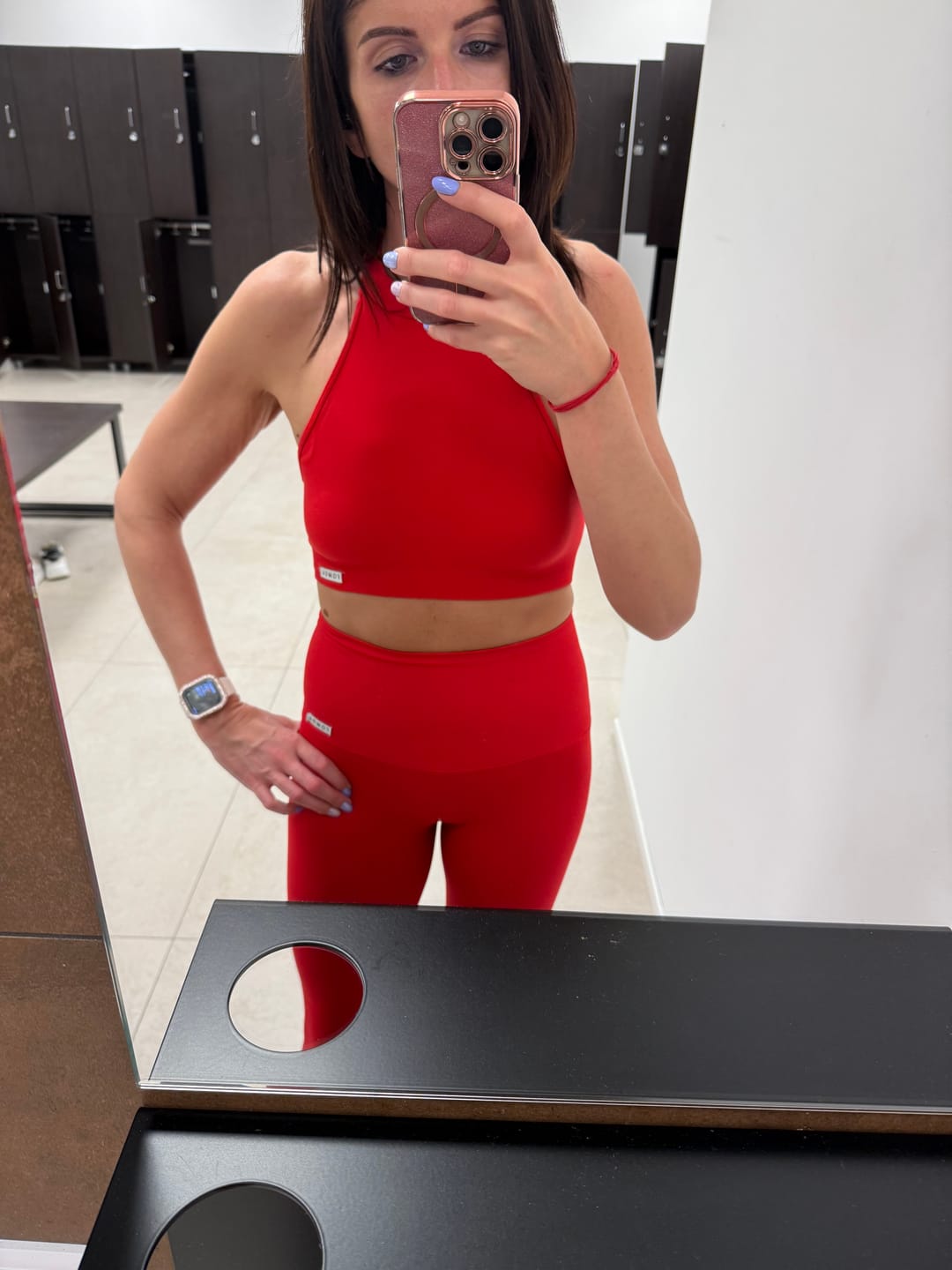 Customer photo review of Leggings Push Up All-Up Rosso Lampone