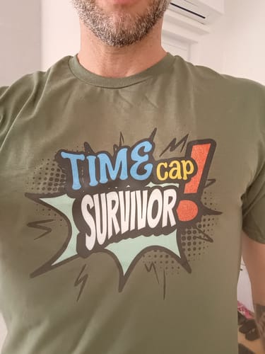 Customer photo review of TIME CAP SURVIVOR T-SHIRT