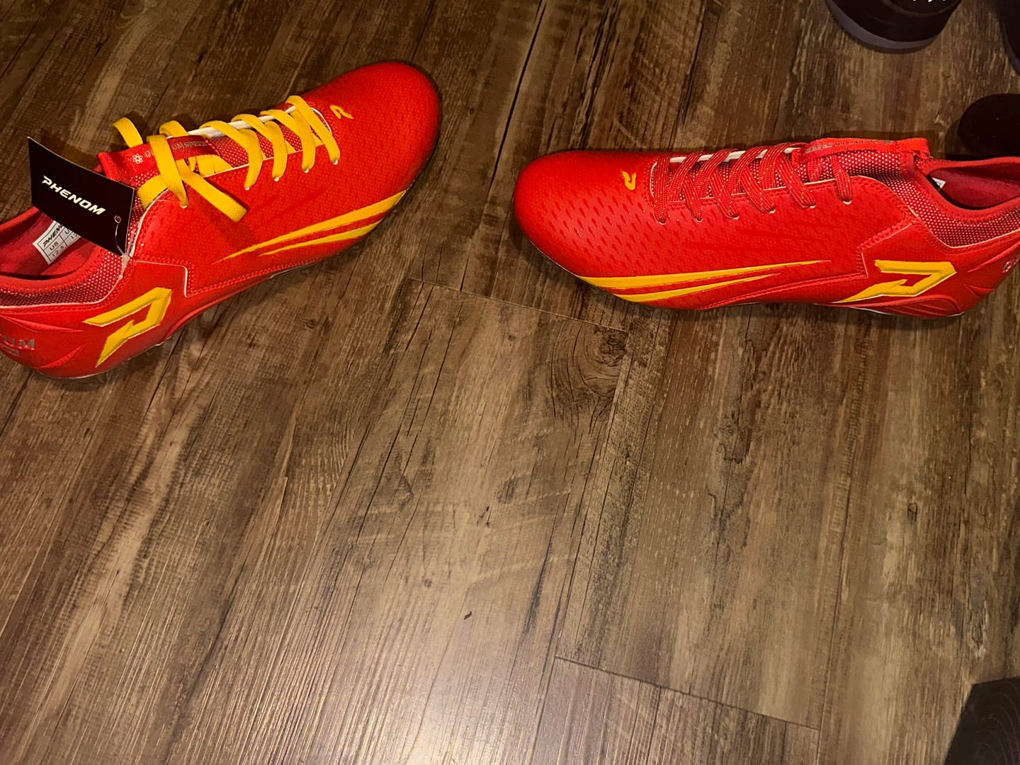 Customer photo review of Quantum Speed: Football Cleats - Red - Team Colors