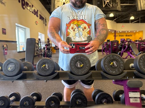Customer photo review of Lift Heavy, Cuddle Puppies T-Shirt