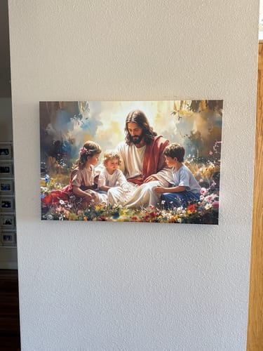 Customer photo review of Jesus With Children Faith Wall Art II