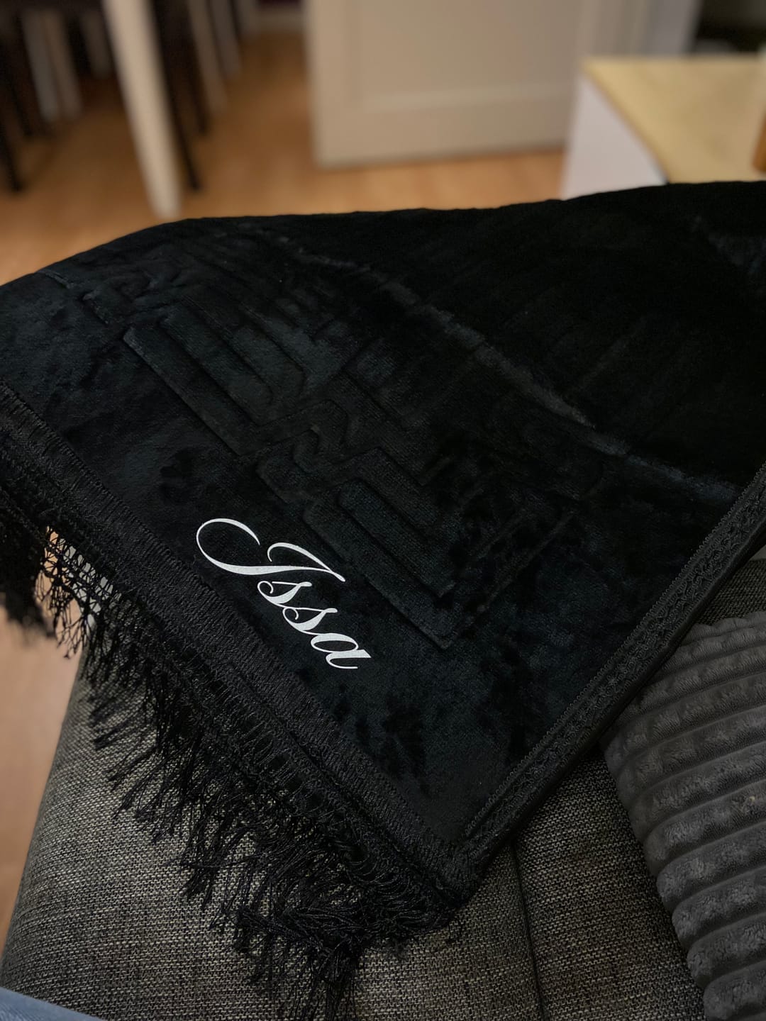 Customer photo review of Tapis de prière épais à personnaliser noir