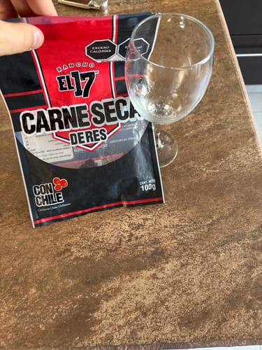 Reseña con foto de un cliente sobre Carne Seca con Chile
