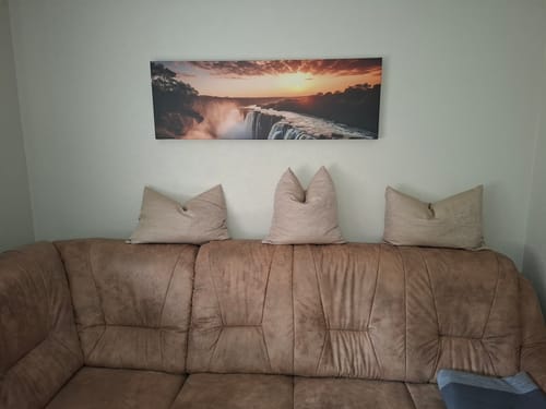 Customer photo review of Leinwandbild | Wasserfall bei Abendsonne | Panorama