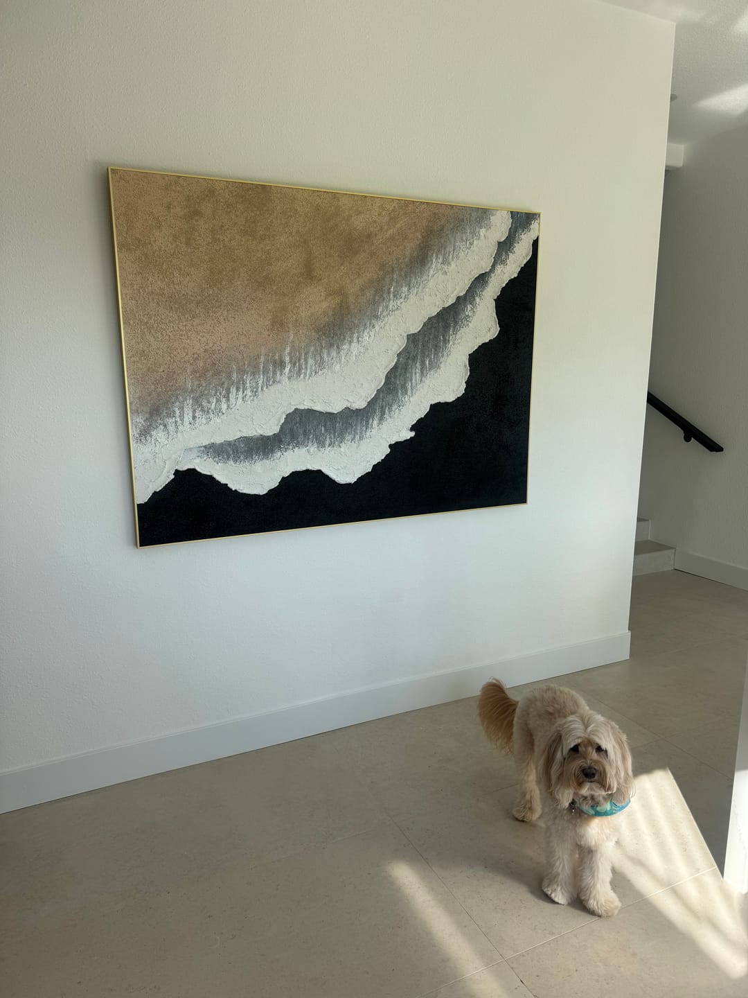 Customer photo review of Ocean And Sky Abstract Textured Canvas Art #OS 294