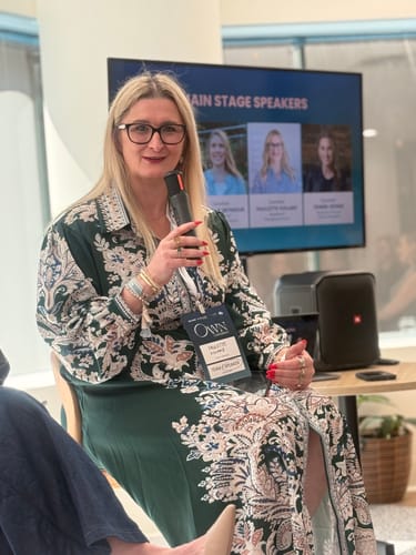 Customer photo review of Lopez Long Sleeve Dress in Green Embroidered Print