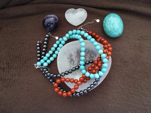 Customer photo review of Hematite Beaded Necklace