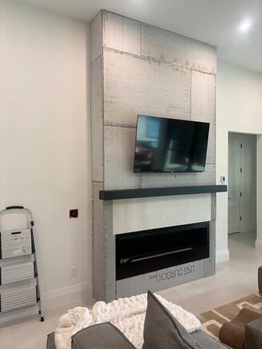 Customer photo review of Custom Metal Floating Mantel Shelf | Design Specialties