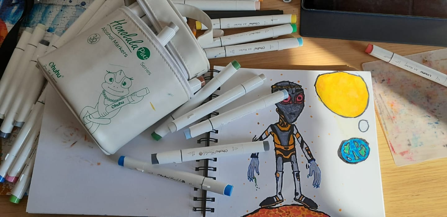 Customer photo review of Ohuhu Honolulu Plus Series Supreme Rubber Brush Tip Markers