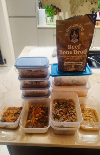 Customer photo review of Beef Bone Broth for Dogs