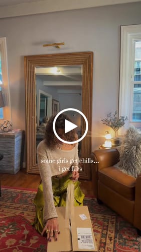 Customer video review of AURORA-TAN FAUX FUR COAT