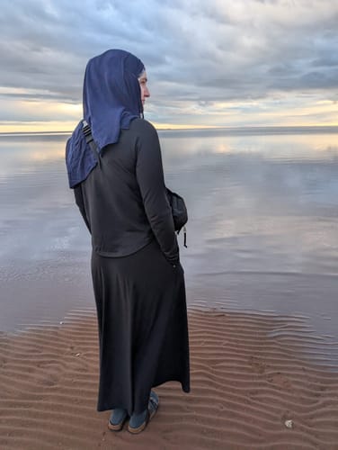 Customer photo review of Luxury Modal Hijab - Ocean Blue