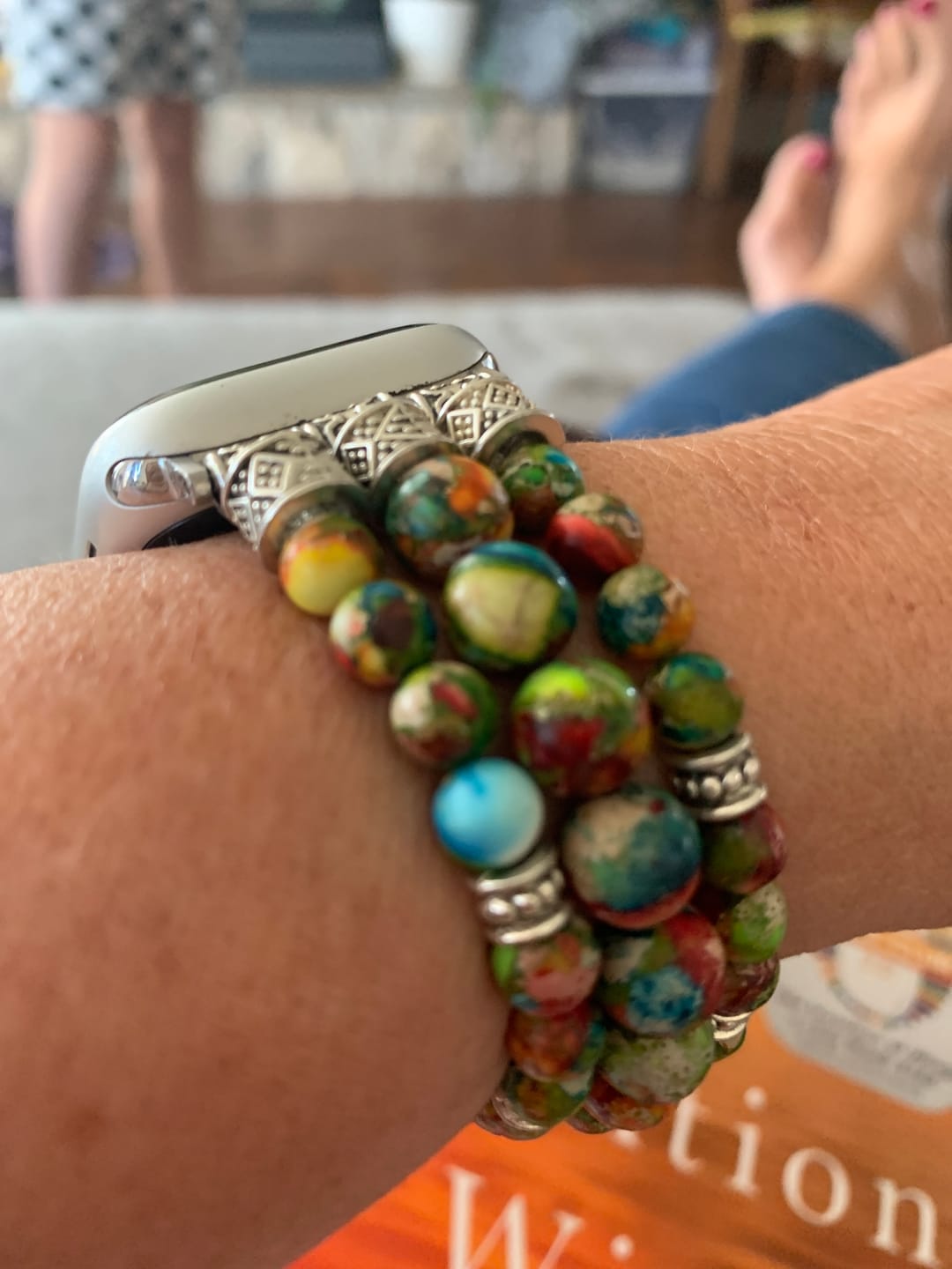 Customer photo review of Vineyard Jasper Stretch Apple Watch Strap