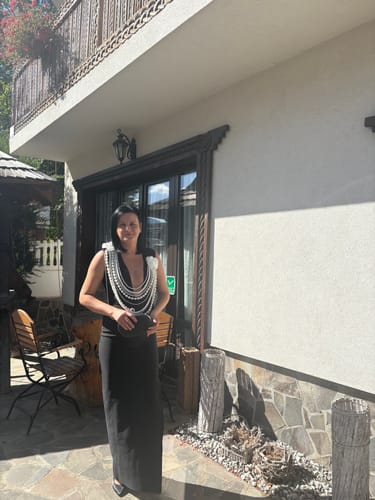 Customer photo review of Rochie Nais lunga din bandaj cu perle