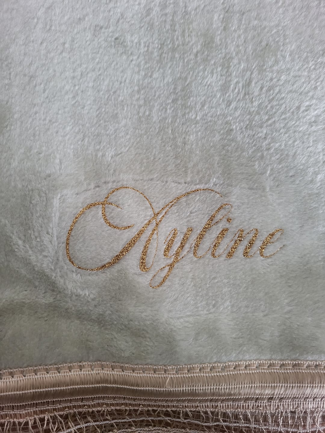 Customer photo review of Tapis de prière épais à personnaliser gris