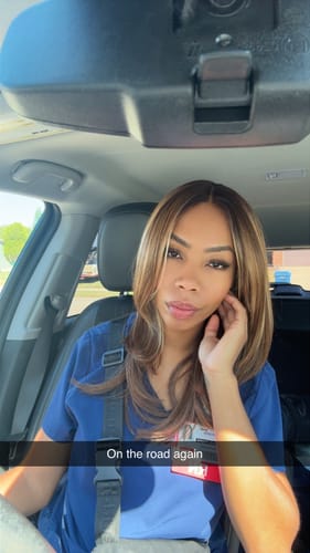 Customer photo review of Motown Tress Magic Super Sheer Glueless HD Flex Lace Front Wig - LUHD1.EVI