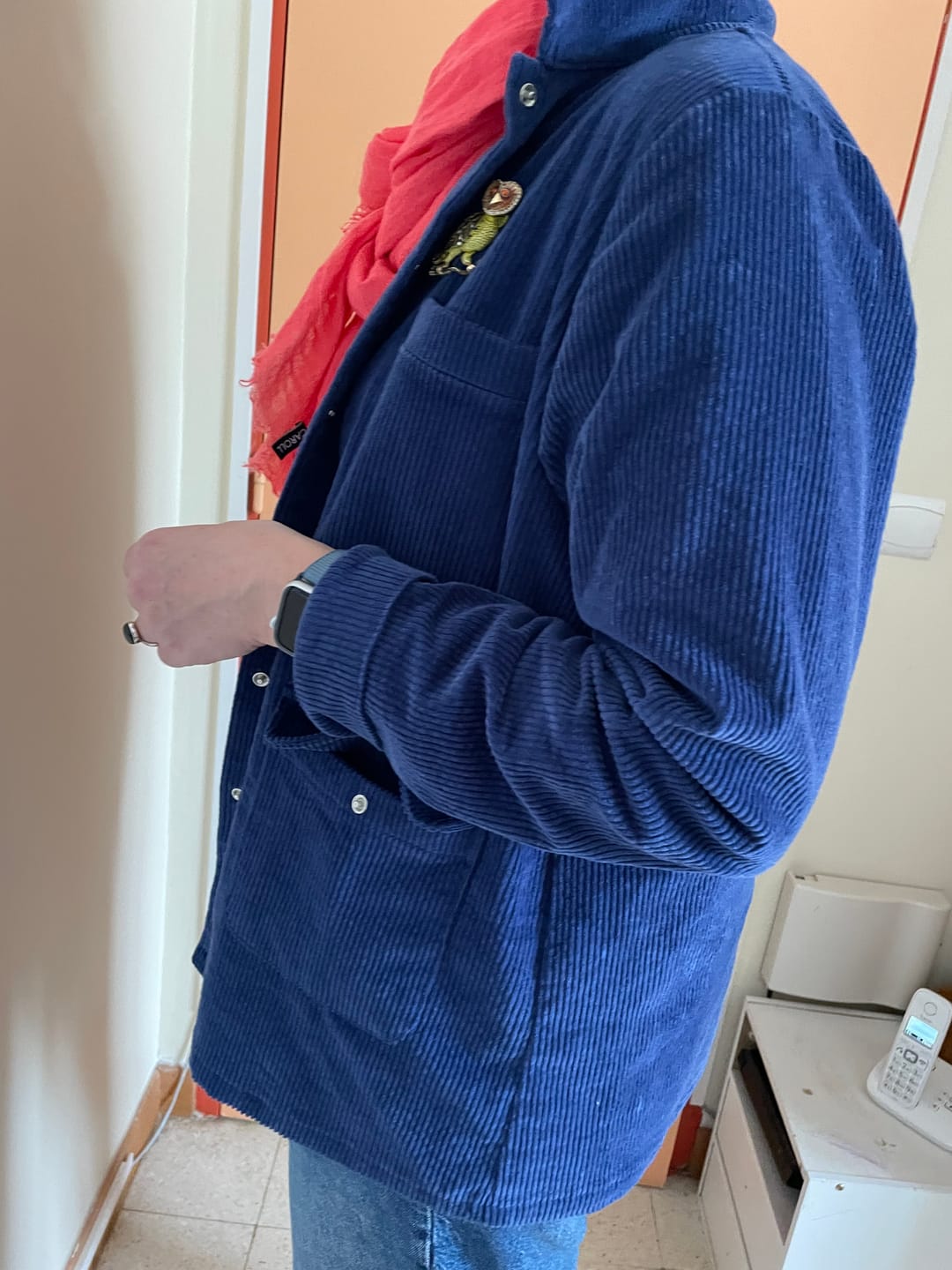Customer photo review of Veste Véga - velours côtelé bleu de travail