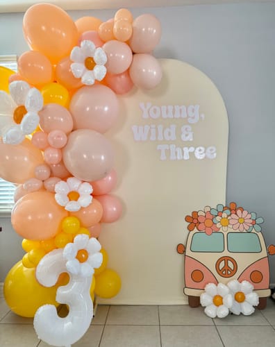 Customer photo review of Groovy Floral Balloon Garland Kit