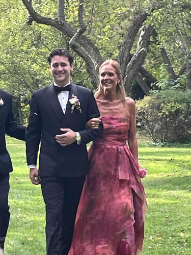 Customer photo review of Primrose Organza Gown by Theia Couture - RENTAL