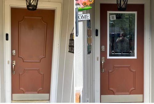 Customer photo review of ODL Nouveau Door Glass - 24" x 38" Frame Kit