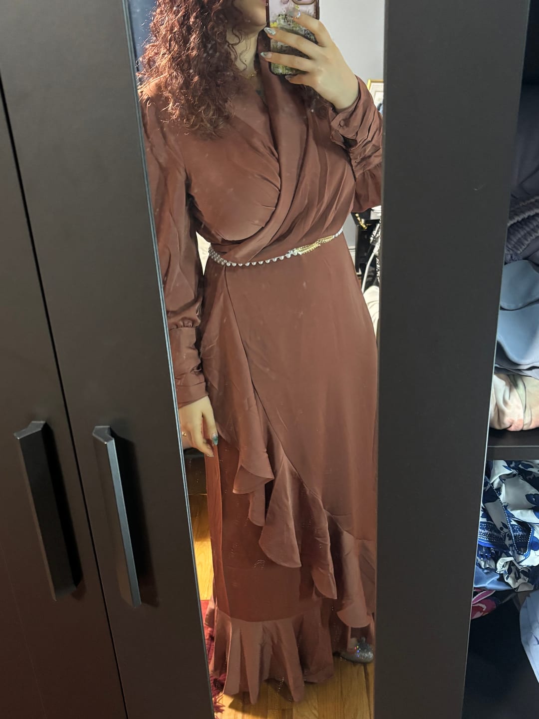 Customer photo review of Maya Maxi Dress - Pecan