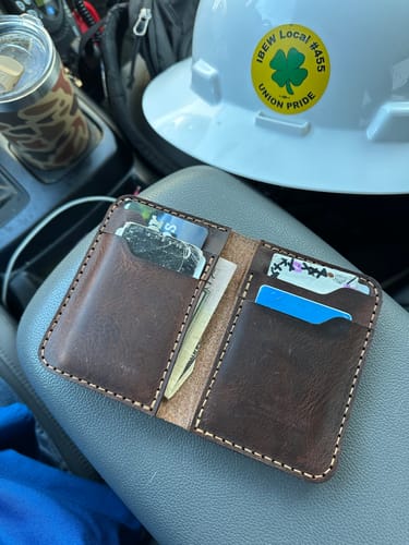 Customer photo review of The Tyler Vertical Wallet