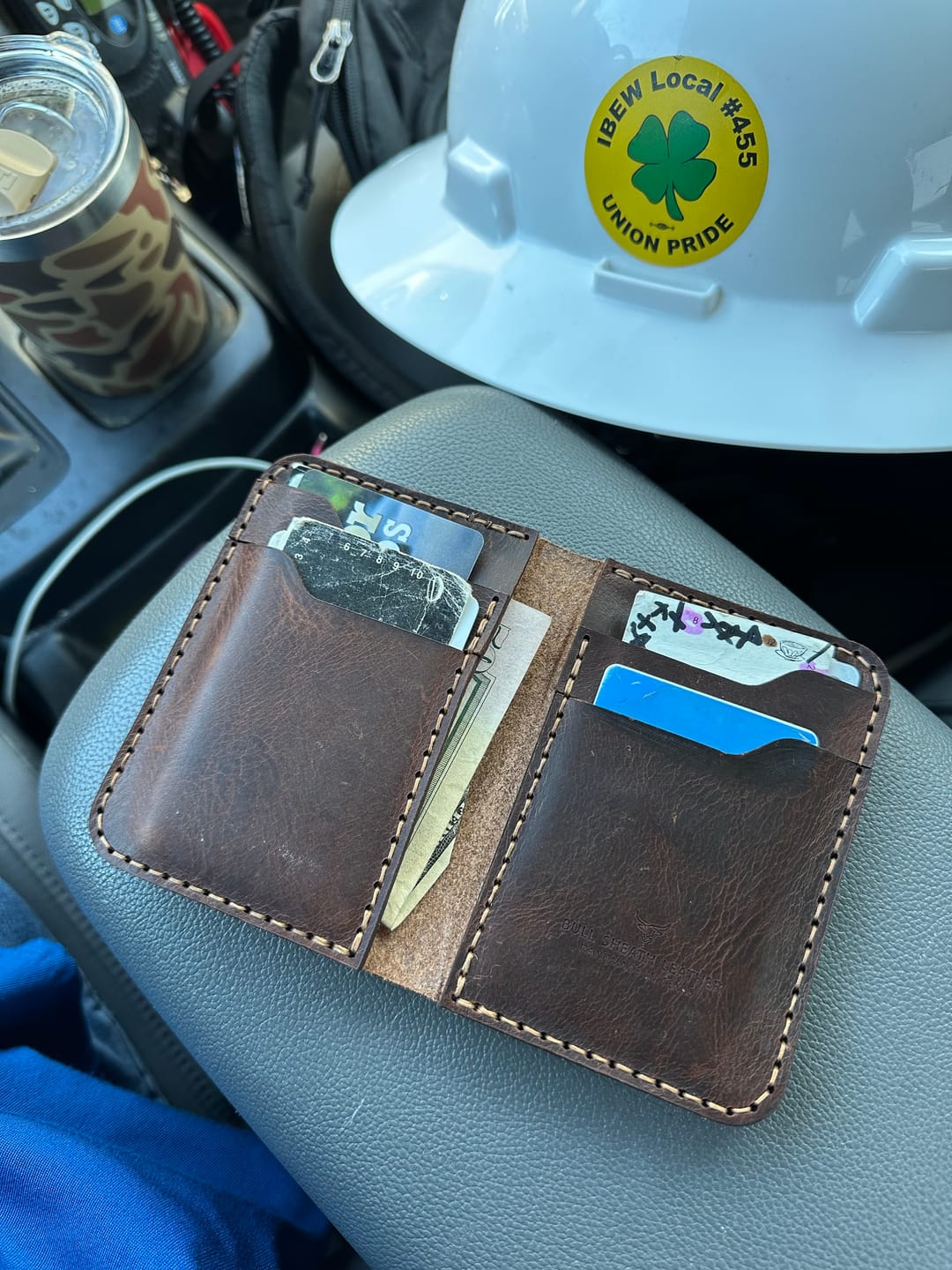 Customer photo review of The Tyler Vertical Wallet