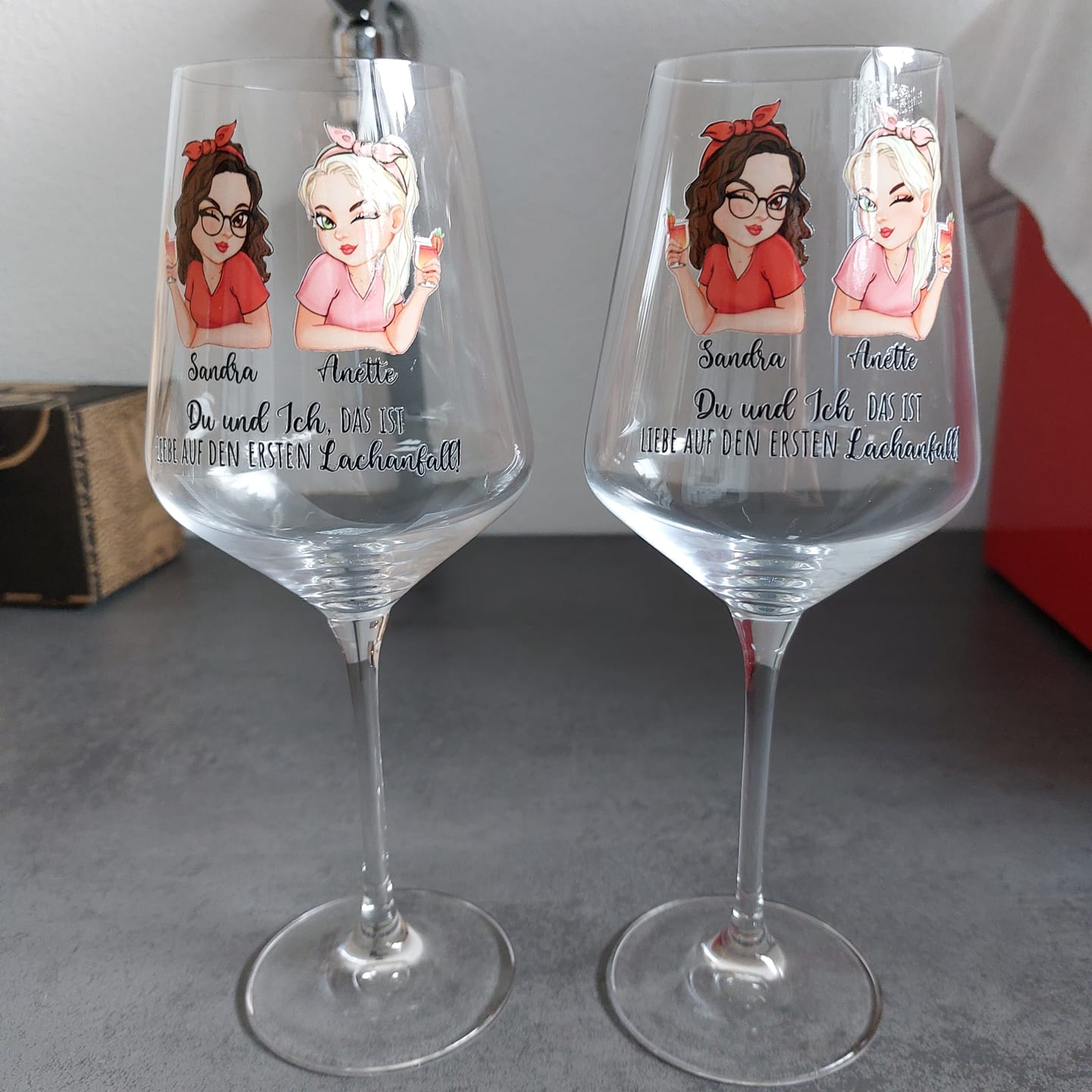 Customer photo review of Beste Freunde - Personalisiertes Glas für Sommergetränke