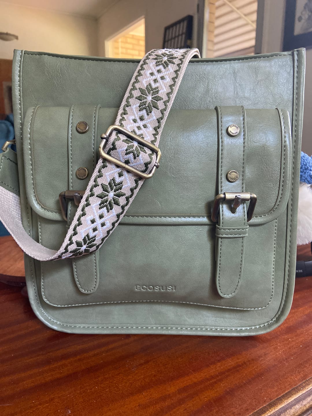 Customer photo review of Sophie Vegan Leather Everyday Crossbody Bag