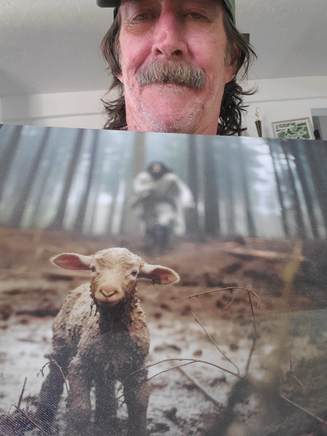 Customer photo review of Lamb Runs to Jesus Wall Art Canvas