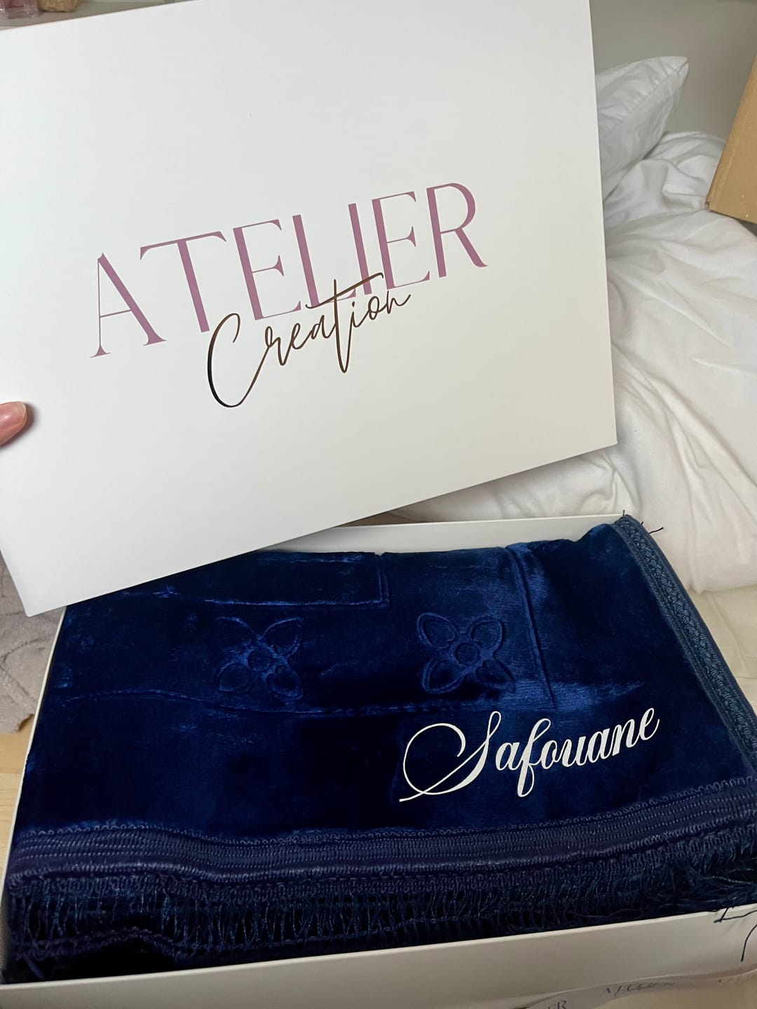 Customer photo review of Tapis de prière épais à personnaliser marine