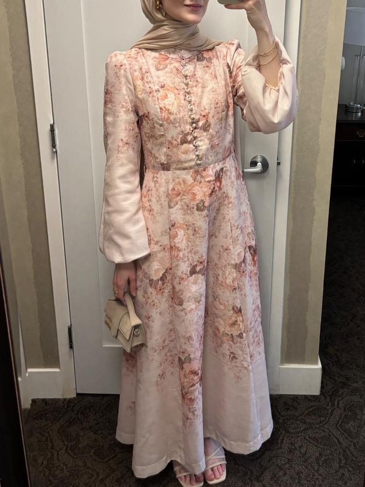 Customer photo review of Mina Floral Maxi Dress