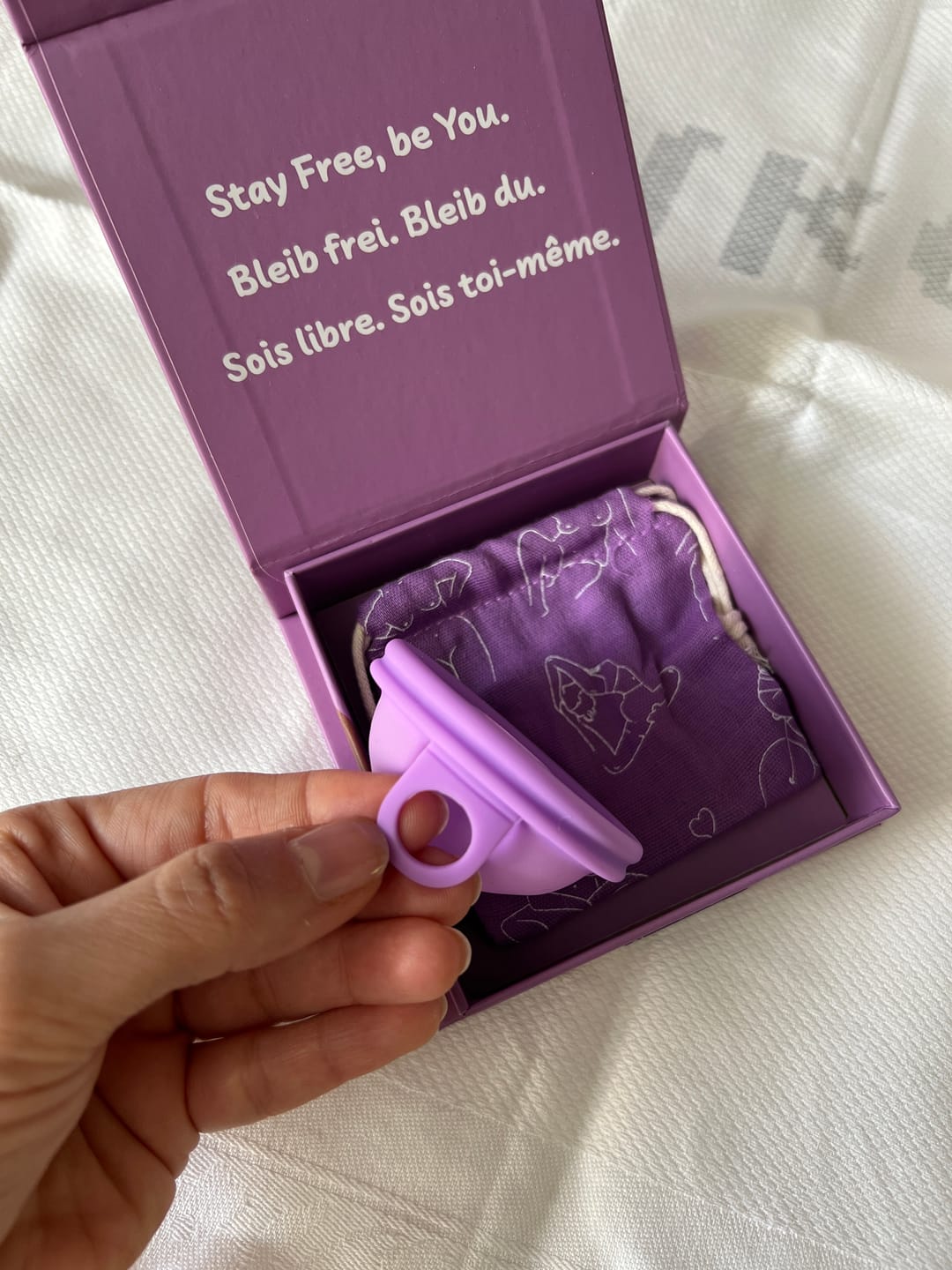 Customer photo review of femdisc Menstruationsscheibe mit Lasche
