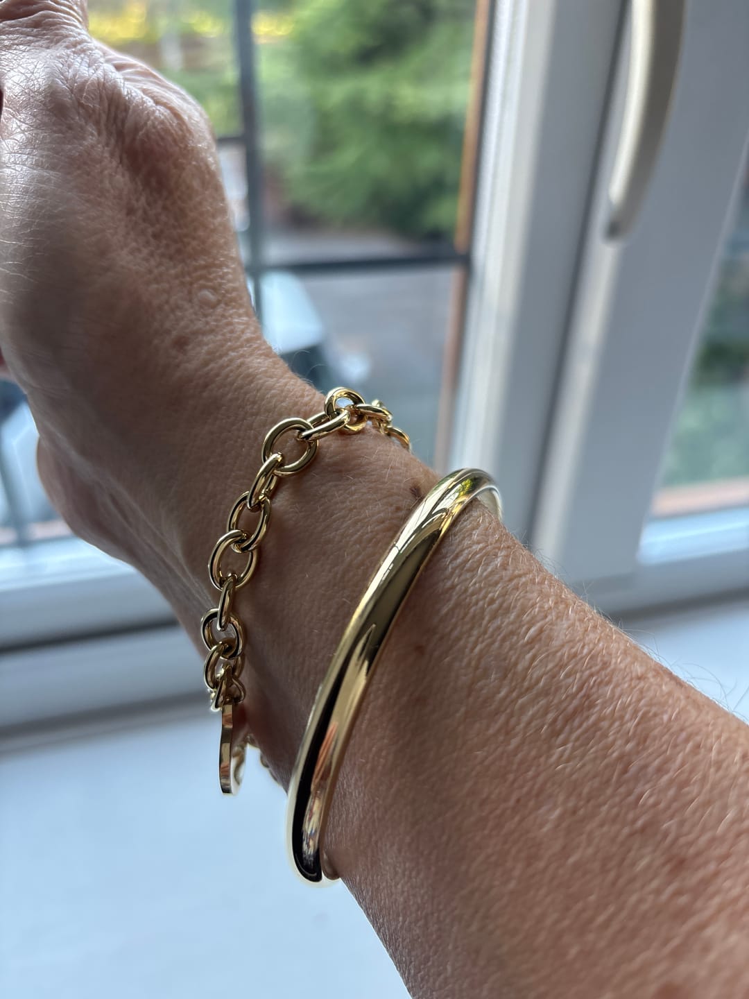 Customer photo review of Classic Chunky Gold Bangle