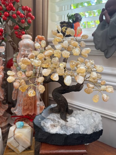 Customer photo review of Citrine 9" Tall Handmade Gemstone Tree on a Crystal base, 120 Gems #5403CITR