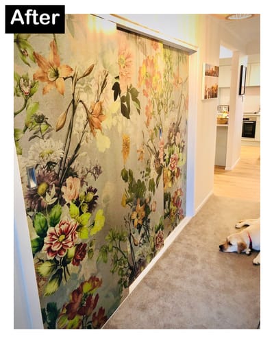 Customer photo review of Amelies Home 1 - Vintage Flowers - Green - Custom Sized Wallpaper Mural (per m2)